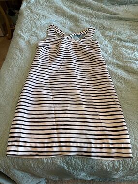 J. Crew Factory Black and White Striped Mini Dress
